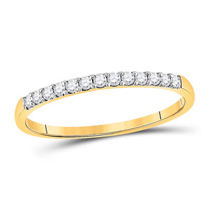 10kt Yellow Gold Womens Round Pave-set Diamond Wedding Band 1/6 Cttw