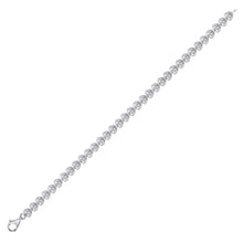 Load image into Gallery viewer, Sterling Silver Womens Round Diamond Heart Tennis Bracelet 1/6 Cttw
