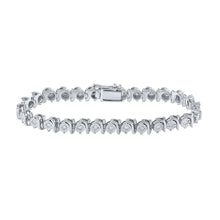 Load image into Gallery viewer, Sterling Silver Womens Round Diamond Fashion Bracelet 1 Cttw
