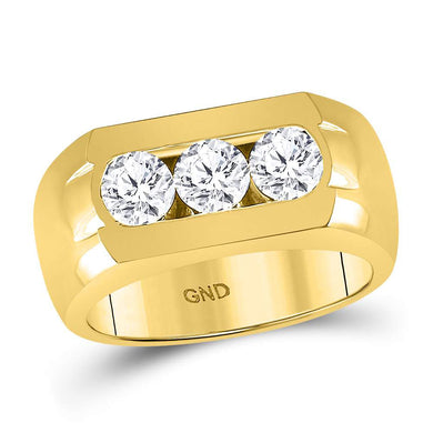 14kt Yellow Gold Mens Round Diamond Wedding Band Ring 1-1/2 Cttw