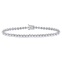 Load image into Gallery viewer, 14kt White Gold Womens Round Diamond Classic Tennis Bracelet 4 Cttw
