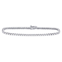 Load image into Gallery viewer, 14kt White Gold Womens Round Diamond Classic Tennis Bracelet 3 Cttw
