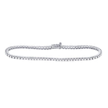 Load image into Gallery viewer, 14kt White Gold Womens Round Diamond Classic Tennis Bracelet 2 Cttw
