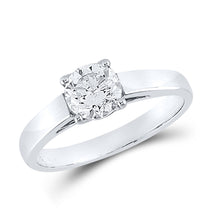 Load image into Gallery viewer, 14kt White Gold Round Diamond Solitaire Bridal Wedding Engagement Ring 1 Cttw
