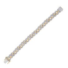 Load image into Gallery viewer, 10kt Yellow Gold Mens Round Diamond Cuban Fashion Bracelet 9 Cttw
