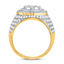 Load image into Gallery viewer, 10kt Yellow Gold Mens Round Diamond Statement Cluster Ring 2-1/2 Cttw
