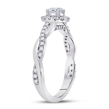 Load image into Gallery viewer, 14kt White Gold Oval Diamond Halo Bridal Wedding Engagement Ring 5/8 Cttw
