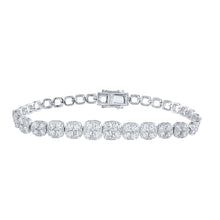 Load image into Gallery viewer, 14kt White Gold Womens Round Diamond Tennis Bracelet 7 Cttw
