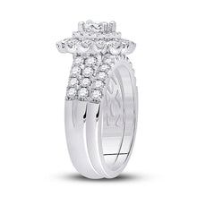 Load image into Gallery viewer, 14kt White Gold Cushion Diamond Bridal Wedding Ring Band Set 1-7/8 Cttw
