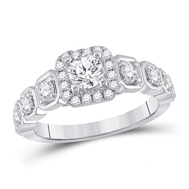 14kt White Gold Round Diamond Solitaire Bridal Wedding Engagement Ring 1-1/4 Cttw