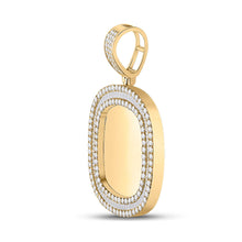 Load image into Gallery viewer, 14kt Yellow Gold Mens Baguette Diamond Picture Memory Charm Pendant 4 Cttw
