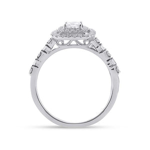 14kt White Gold Princess Diamond Bridal Wedding Ring Band Set 1-1/3 Cttw