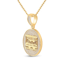 Load image into Gallery viewer, 14kt Yellow Gold Mens Round Diamond Last Supper Charm Pendant 3-1/4 Cttw
