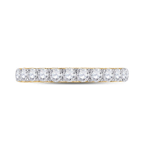 14kt Yellow Gold Womens Round Diamond Single Row Band Ring 1-1/2 Cttw