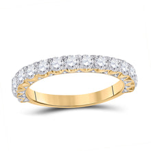 Load image into Gallery viewer, 14kt Yellow Gold Womens Round Diamond Single Row Band Ring 1-1/2 Cttw

