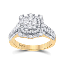 Load image into Gallery viewer, 14kt Yellow Gold Womens Round Diamond Cluster Ring 1 Cttw
