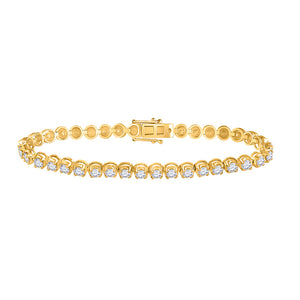 14kt White Gold Womens Round Diamond Studded Tennis Bracelet 5 Cttw
