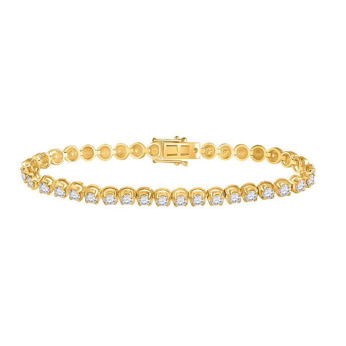 14kt White Gold Womens Round Diamond Studded Tennis Bracelet 5 Cttw