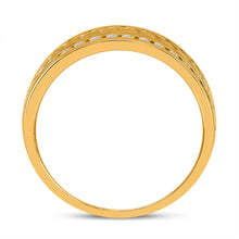 Load image into Gallery viewer, 14kt Yellow Gold Mens Round Diamond Wedding Braid Inlay Band Ring 3/4 Cttw
