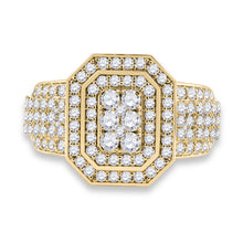 Load image into Gallery viewer, 14kt Yellow Gold Mens Round Diamond Cluster Ring 2-7/8 Cttw
