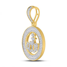Load image into Gallery viewer, 10kt Yellow Gold Mens Round Diamond Allah Islam Charm Pendant 1/2 Cttw
