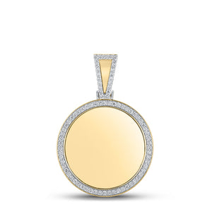 10kt Yellow Gold Mens Round Diamond Circle Charm Pendant 1-1/2 Cttw