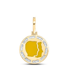 Load image into Gallery viewer, 10kt Yellow Gold Mens Baguette Diamond Gemini Sign Charm Pendant 1/2 Cttw
