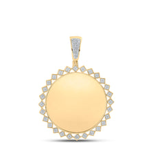 Load image into Gallery viewer, 10kt Yellow Gold Mens Round Diamond Memory Circle Charm Pendant 1/2 Cttw
