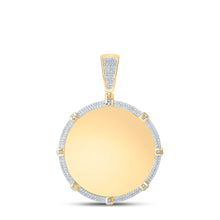 Load image into Gallery viewer, 10kt Yellow Gold Mens Round Diamond Memory Circle Charm Pendant 3/4 Cttw
