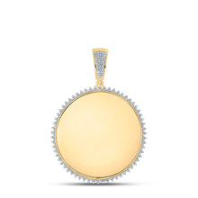 Load image into Gallery viewer, 10kt Yellow Gold Mens Round Diamond Memory Circle Charm Pendant 3/4 Cttw
