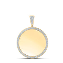 Load image into Gallery viewer, 10kt Yellow Gold Mens Round Diamond Memory Circle Charm Pendant 1 Cttw
