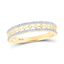 Load image into Gallery viewer, 10kt Yellow Gold Womens Round Diamond Band Ring 1/5 Cttw
