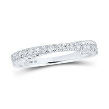 Load image into Gallery viewer, 10kt White Gold Womens Round Diamond Stackable Band Ring 1/4 Cttw
