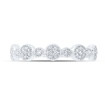 Load image into Gallery viewer, 10kt White Gold Womens Round Diamond Stackable Band Ring 1/5 Cttw
