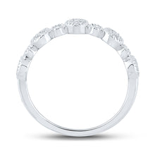 Load image into Gallery viewer, 10kt White Gold Womens Round Diamond Stackable Band Ring 1/5 Cttw
