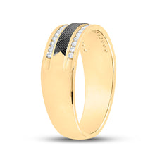 Load image into Gallery viewer, 14kt Yellow Gold Mens Round Diamond Wedding Band Ring 1/4 Cttw
