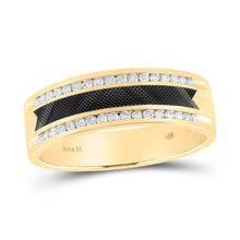 Load image into Gallery viewer, 14kt Yellow Gold Mens Round Diamond Wedding Band Ring 1/4 Cttw
