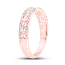 Load image into Gallery viewer, 10kt Rose Gold Womens Round Diamond Band Ring 1/5 Cttw
