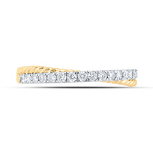 Load image into Gallery viewer, 10kt Yellow Gold Womens Round Diamond Stackable Band Ring 1/4 Cttw
