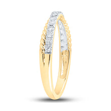 Load image into Gallery viewer, 10kt Yellow Gold Womens Round Diamond Stackable Band Ring 1/4 Cttw
