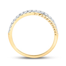 Load image into Gallery viewer, 10kt Yellow Gold Womens Round Diamond Stackable Band Ring 1/4 Cttw
