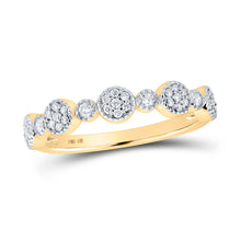 Load image into Gallery viewer, 10kt Yellow Gold Womens Round Diamond Stackable Band Ring 1/5 Cttw
