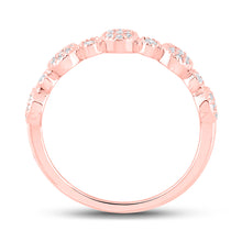 Load image into Gallery viewer, 10kt Rose Gold Womens Round Diamond Stackable Band Ring 1/5 Cttw
