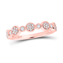 Load image into Gallery viewer, 10kt Rose Gold Womens Round Diamond Stackable Band Ring 1/5 Cttw

