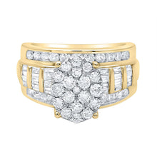 Load image into Gallery viewer, 10kt Yellow Gold Round Diamond Oval Bridal Wedding Engagement Ring 1-1/2 Cttw
