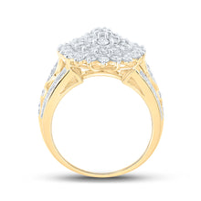 Load image into Gallery viewer, 10kt Yellow Gold Womens Round Diamond Cluster Ring 2 Cttw
