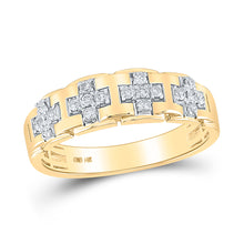 Load image into Gallery viewer, 14kt Yellow Gold His Hers Round Diamond Cluster Matching Wedding Set 1 Cttw
