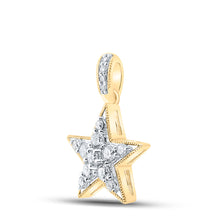 Load image into Gallery viewer, 10kt Yellow Gold Womens Round Diamond Star Pendant 1/4 Cttw
