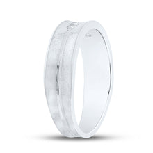 Load image into Gallery viewer, 14kt White Gold Mens Round Diamond Wedding Band Ring 1/4 Cttw
