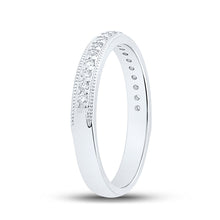 Load image into Gallery viewer, 14kt White Gold Womens Round Diamond Wedding Single Row Band 1/5 Cttw
